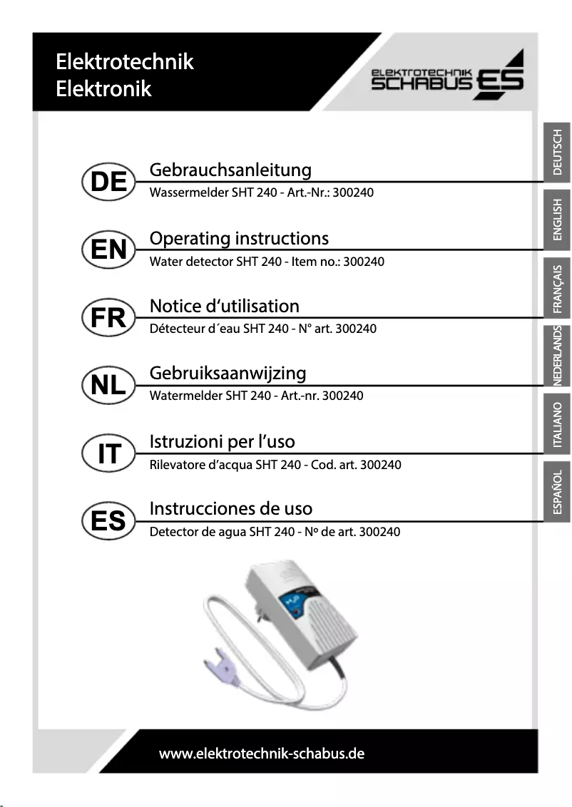Page n°1 - Manuel utilisateur Schabus SHT 240