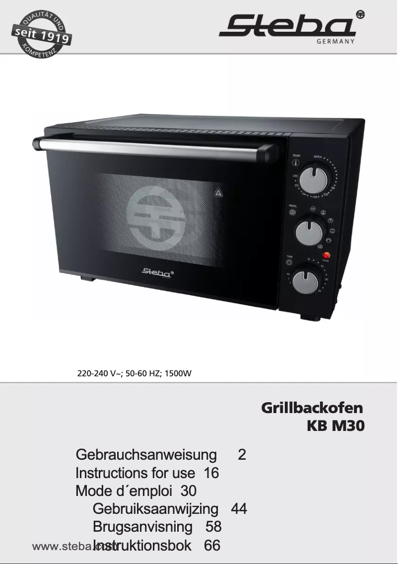 Page n°1 - Manuel utilisateur Steba KB M30