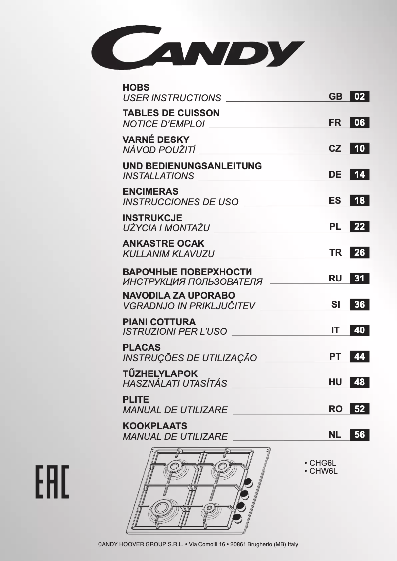 Image de la première page du manuel de l'appareil CHG6LCX