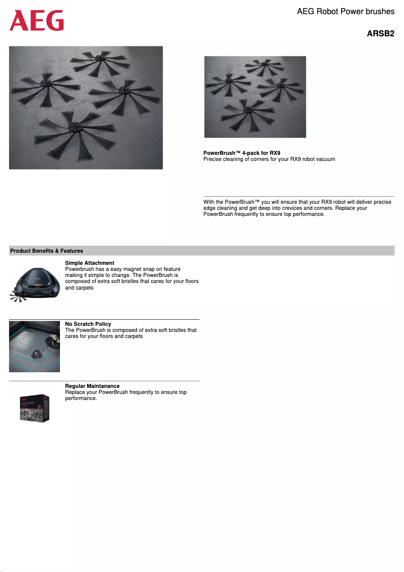 Page 1 de la notice Manuel utilisateur AEG ARSB2