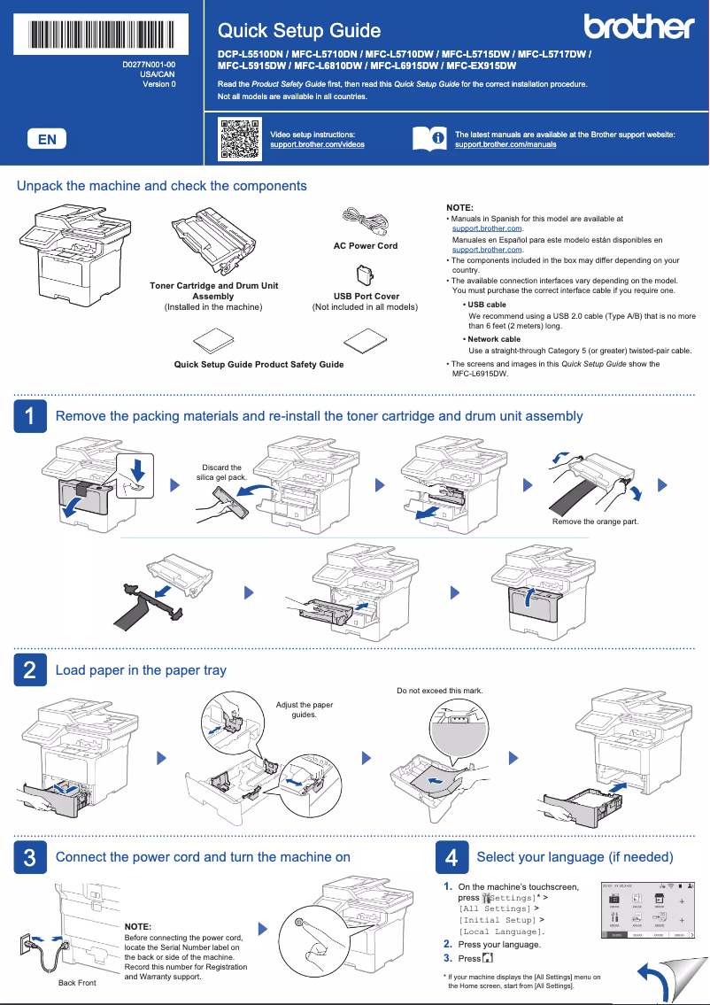 Page 1 de la notice Manuel utilisateur Brother MFC-L5715DW