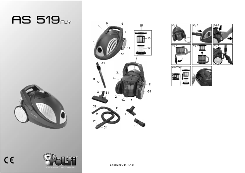 Page 1 de la notice Manuel utilisateur Polti AS 519 Fly