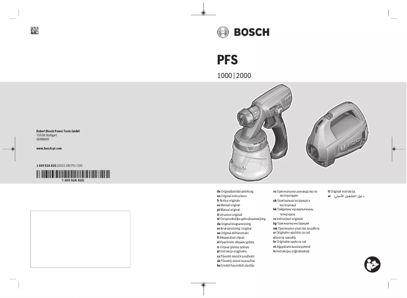 Page 1 de la notice Manuel utilisateur Bosch PFS 1000
