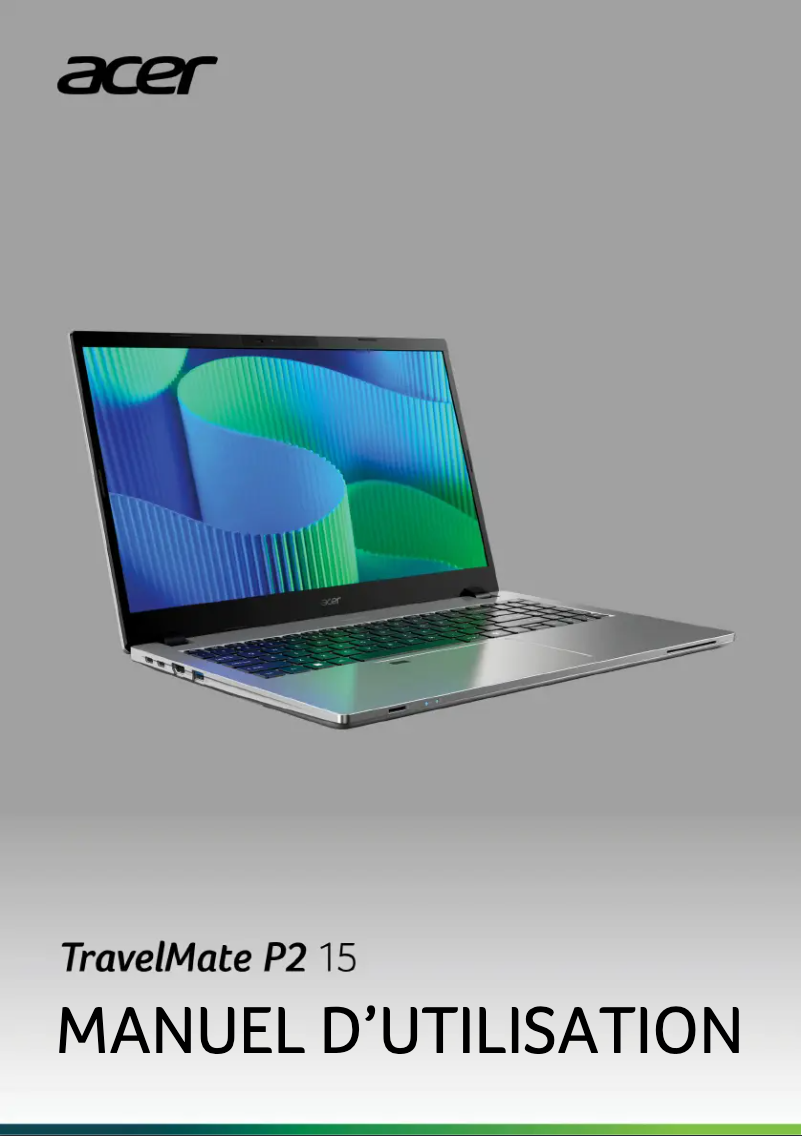 Page 1 de la notice Manuel utilisateur Acer TravelMate P2