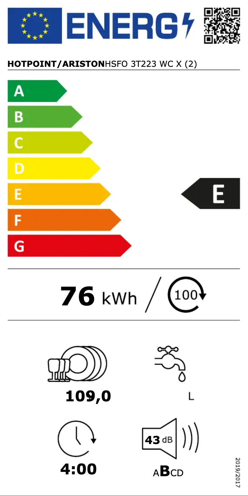 Page 1 de la notice Manuel utilisateur Hotpoint HSFO 3T223 WC X