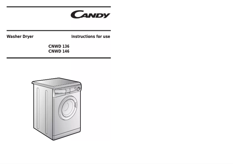 Page n°1 - Manuel utilisateur Candy CNWD 136