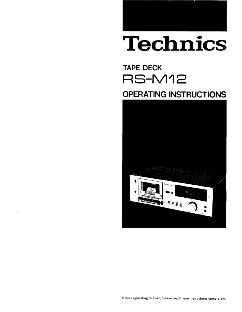 Image de la première page du manuel de l'appareil RS-M12