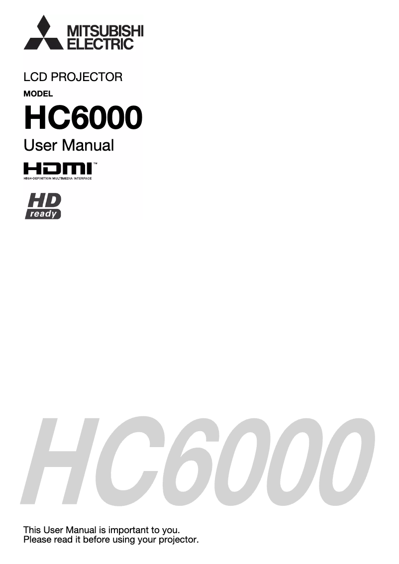 Image de la première page du manuel de l'appareil HC6000