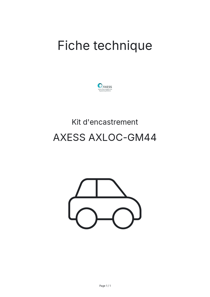 Image de la première page du manuel de l'appareil AXLOC-GM44