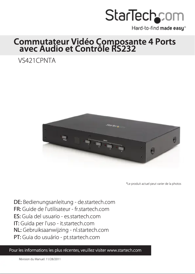 Page 1 de la notice Manuel utilisateur StarTech.com VS421CPNTA