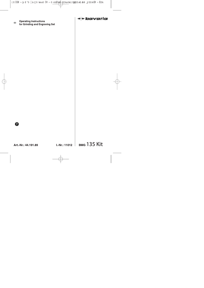 Page 1 de la notice Manuel utilisateur Bavaria BMG 135 Kit