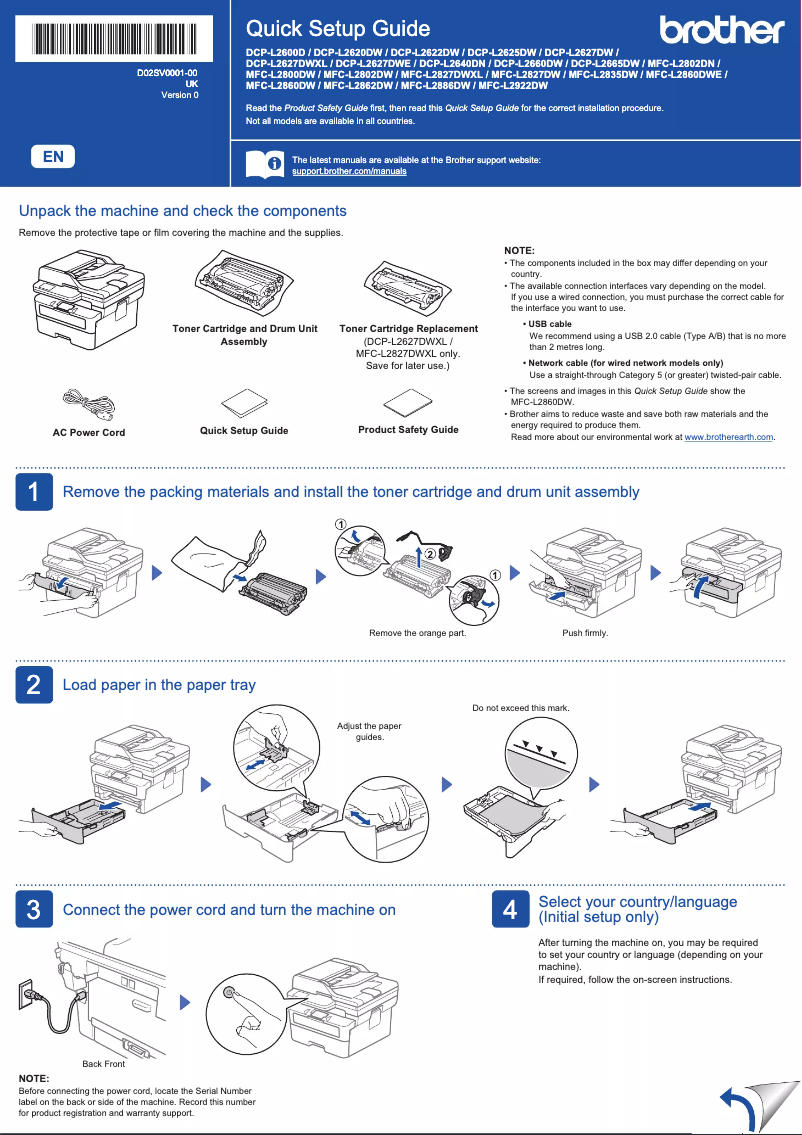 Page 1 de la notice Manuel utilisateur Brother DCP-L2665DW