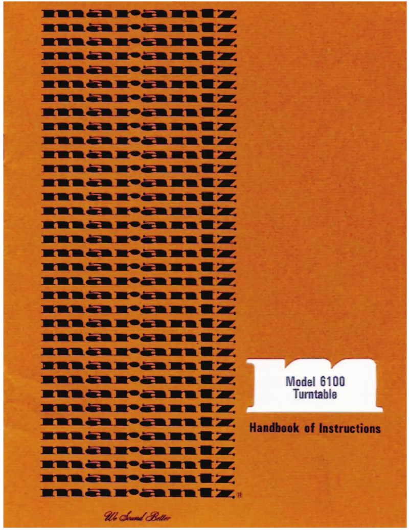 Page 1 de la notice Manuel utilisateur Marantz Model 6100