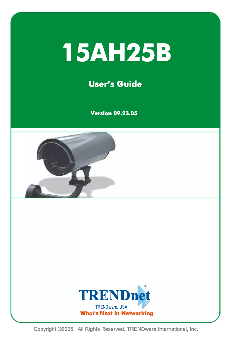 Page n°1 - Manuel utilisateur TRENDnet 15AH25B