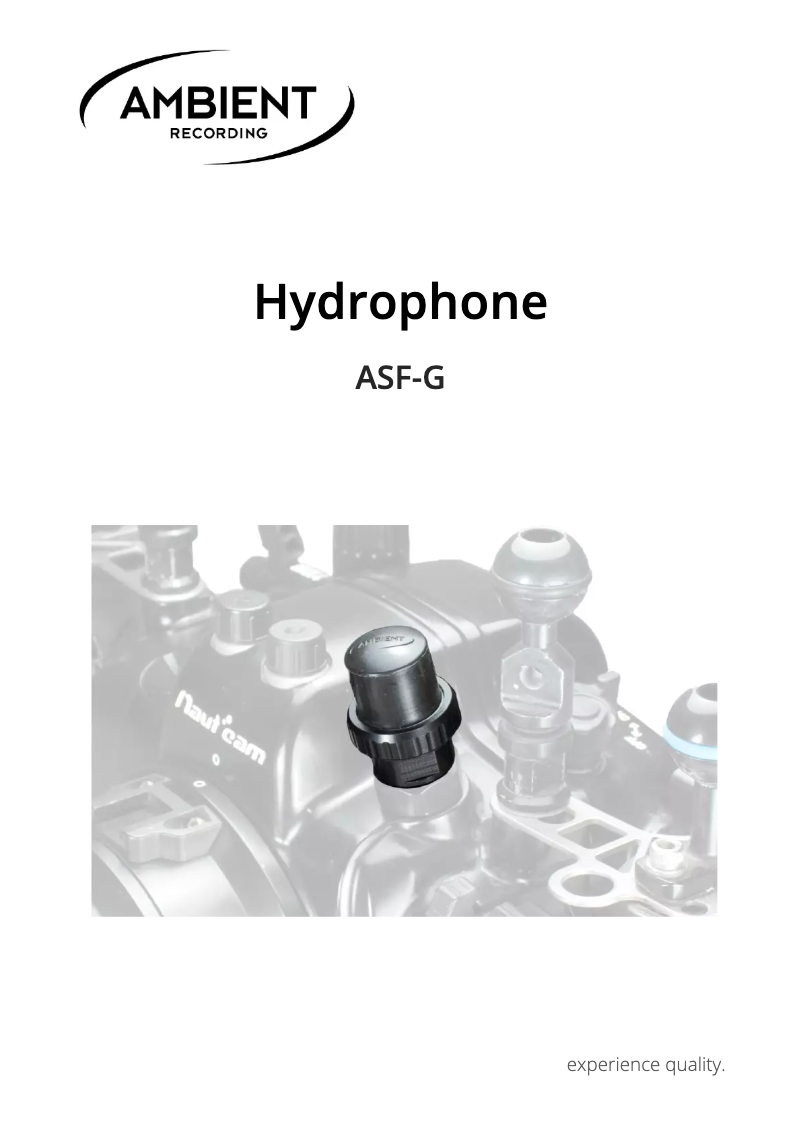 Page 1 de la notice Manuel utilisateur Ambient ASF-G