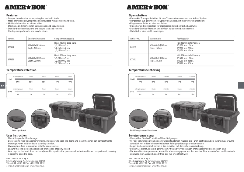 Page 1 de la notice Manuel utilisateur Hendi 877852