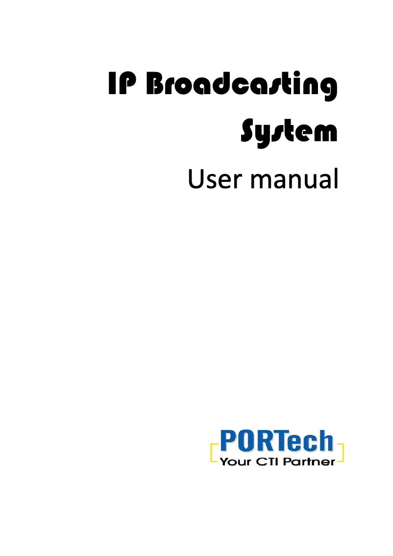 Page n°1 - Manuel utilisateur Portech IBS-5