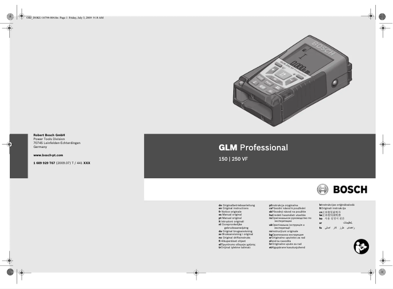 Page n°1 - Manuel utilisateur Bosch GLM 150 Professional
