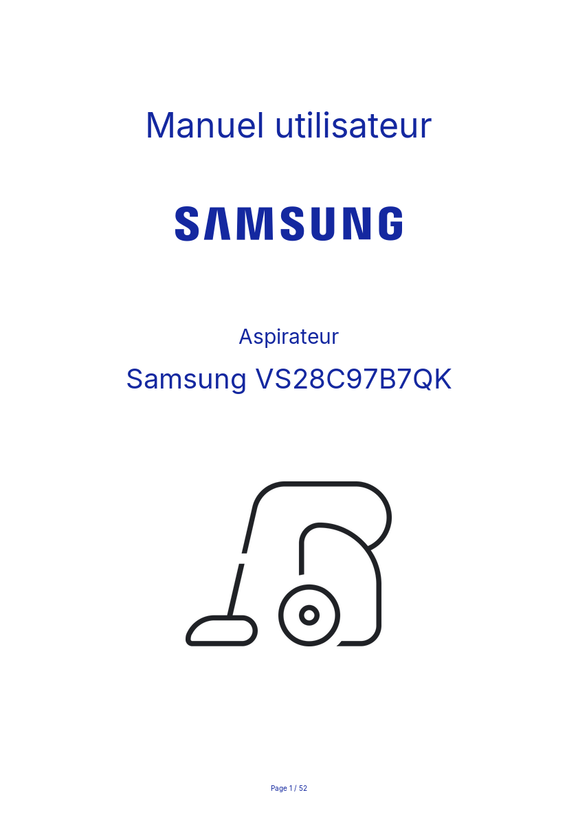 Page n°1 - Manuel utilisateur Samsung VS28C97B7QK