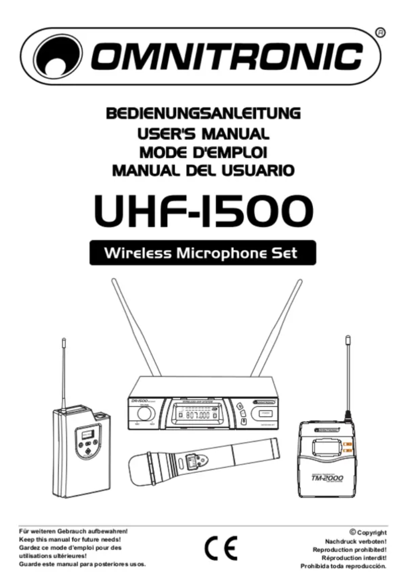 Page n°1 - Manuel utilisateur Omnitronic TM-1500