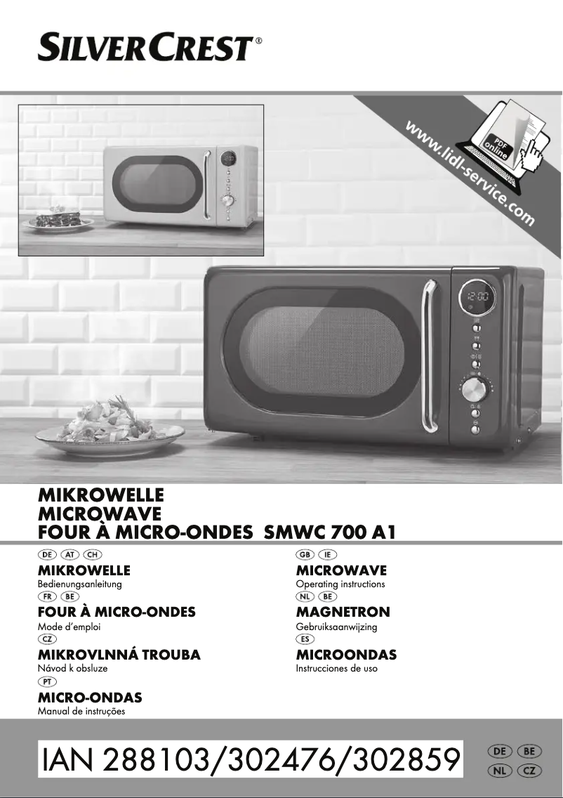 Page n°1 - Manuel utilisateur SilverCrest SMWC 700 B3