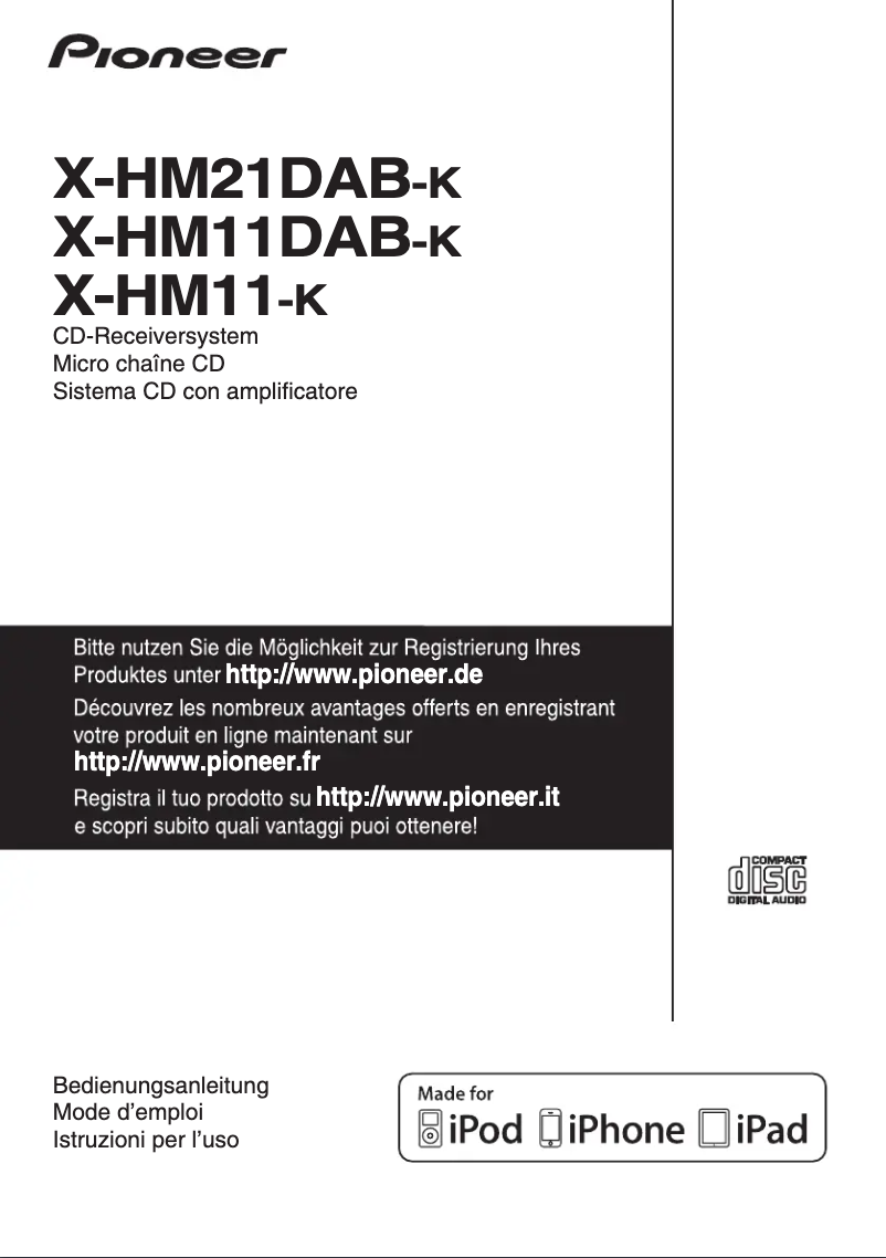 Page n°1 - Manuel utilisateur Pioneer X-HM21DAB
