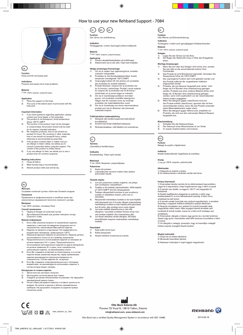 Page n°1 - Manuel utilisateur Rehband 7084