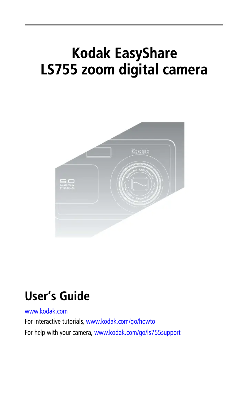 Page 1 de la notice Manuel utilisateur Kodak EasyShare LS755 Zoom