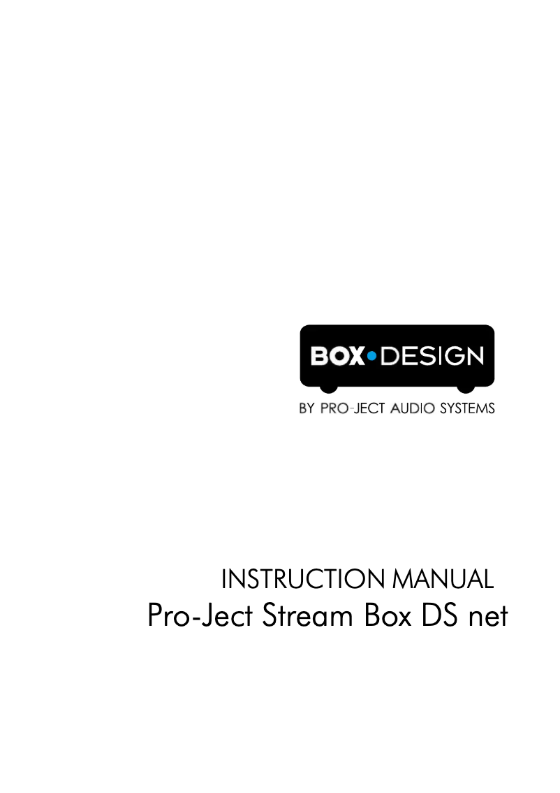 Page 1 de la notice Manuel utilisateur Pro-Ject Stream Box DS net