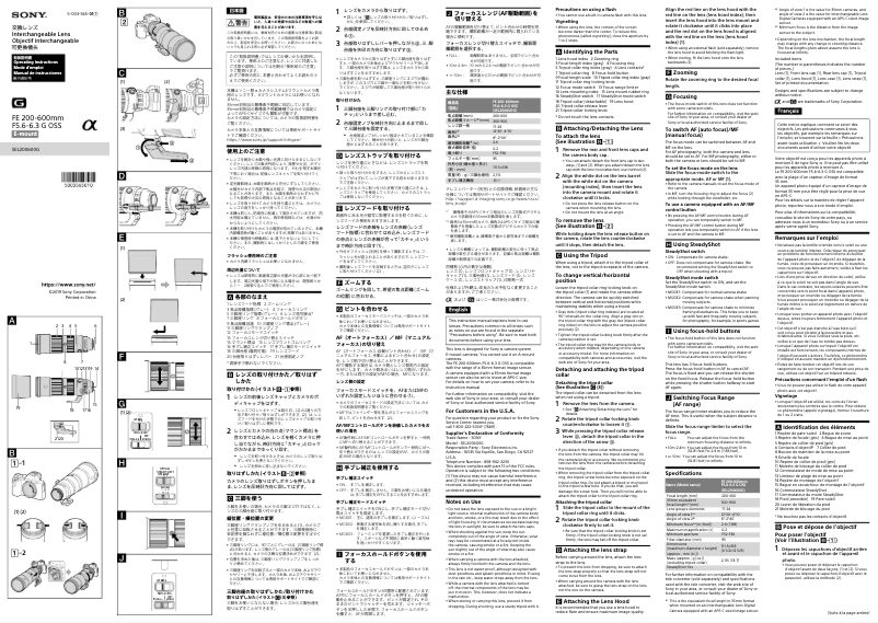 Image de la première page du manuel de l'appareil FE 200-600mm f/5.6-6.3 G OSS