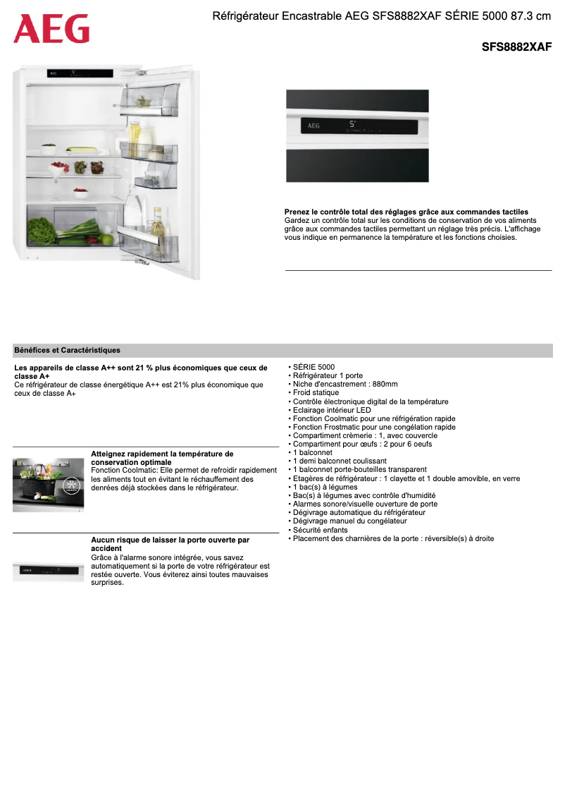 Image de la première page du manuel de l'appareil SFS8882XAF