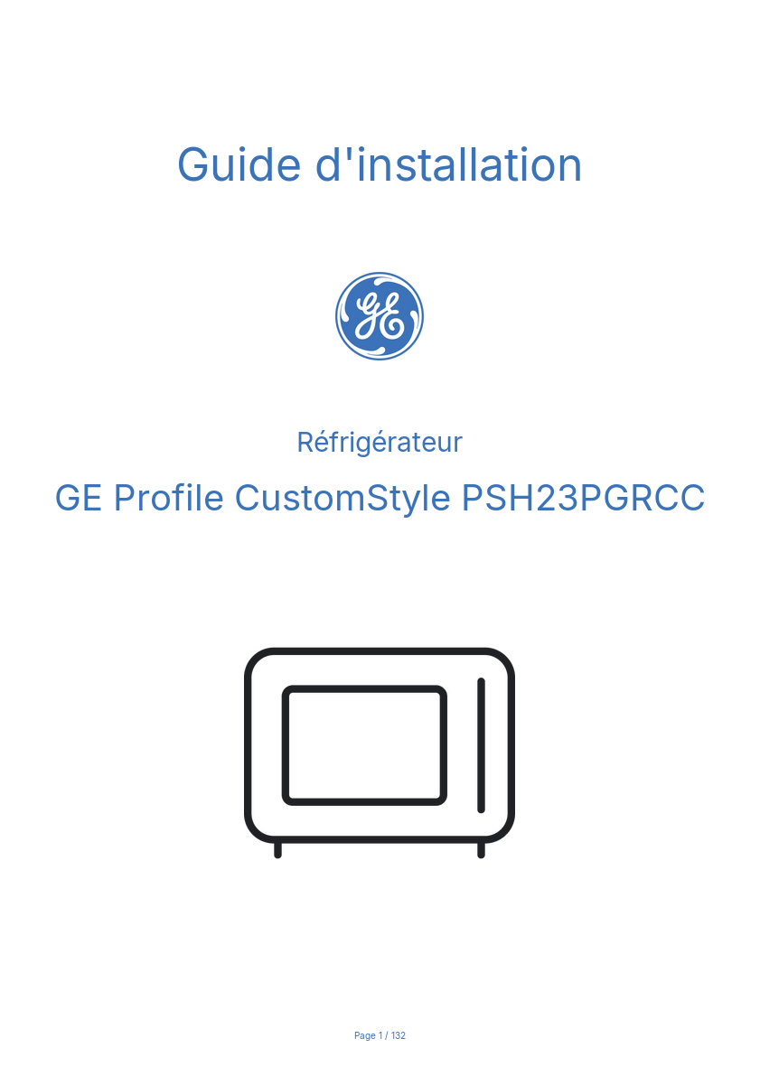 Image de la première page du manuel de l'appareil Profile CustomStyle PSH23PGRCC