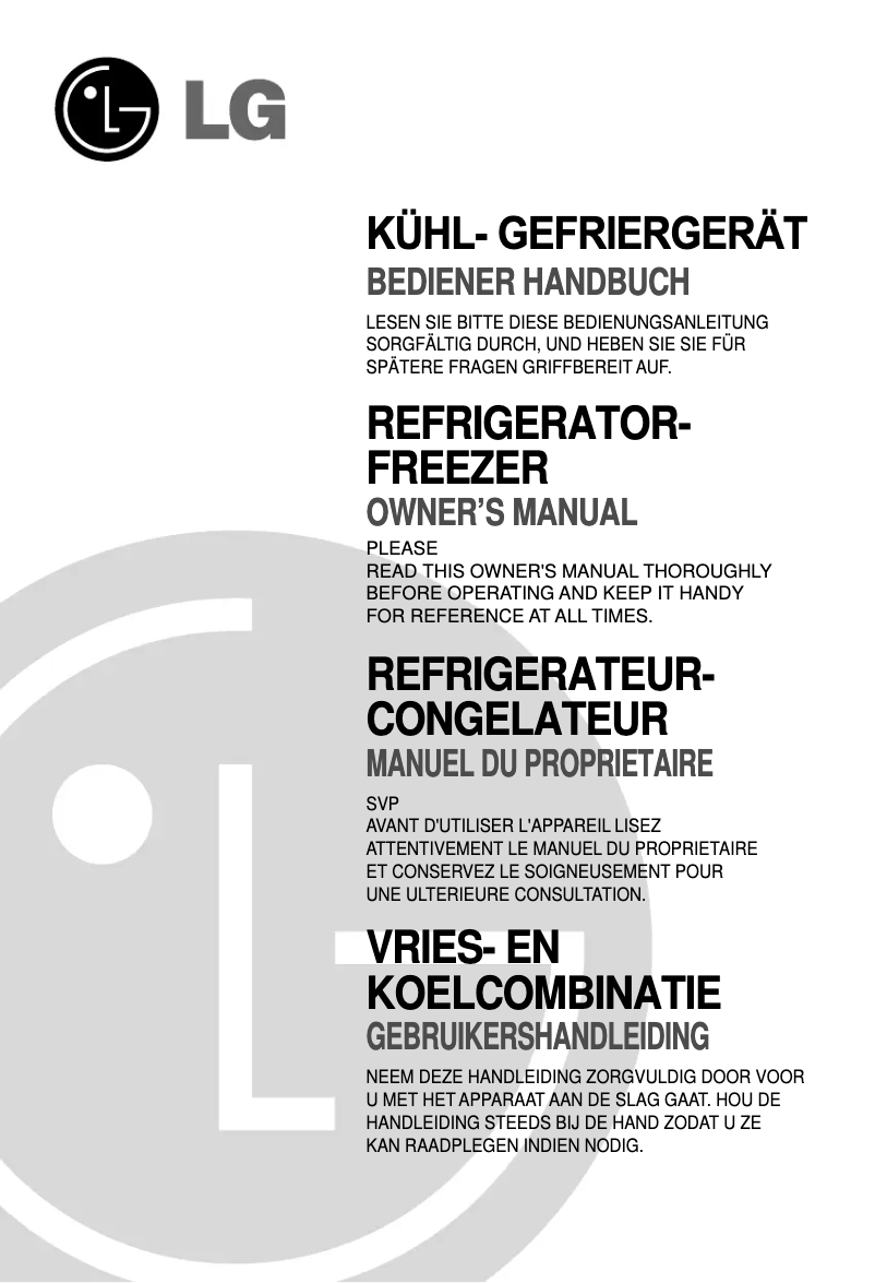 Page 1 de la notice Manuel utilisateur LG GR-652JTPK