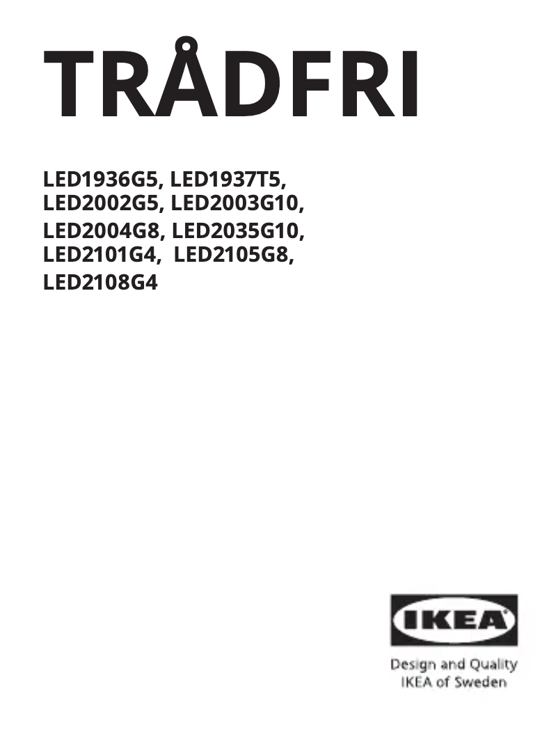 Page 1 de la notice Manuel utilisateur Ikea TRÅDFRI 704.897.42