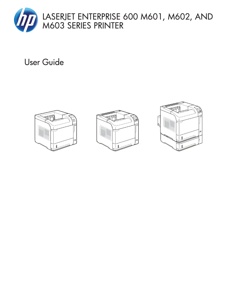 Image de la première page du manuel de l'appareil LaserJet Enterprise 600 M602X