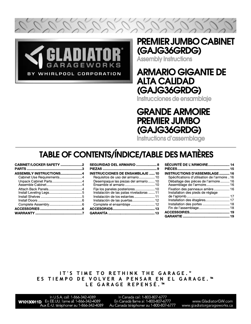 Image de la première page du manuel de l'appareil Ready-to-Assemble All-Season GearCloset