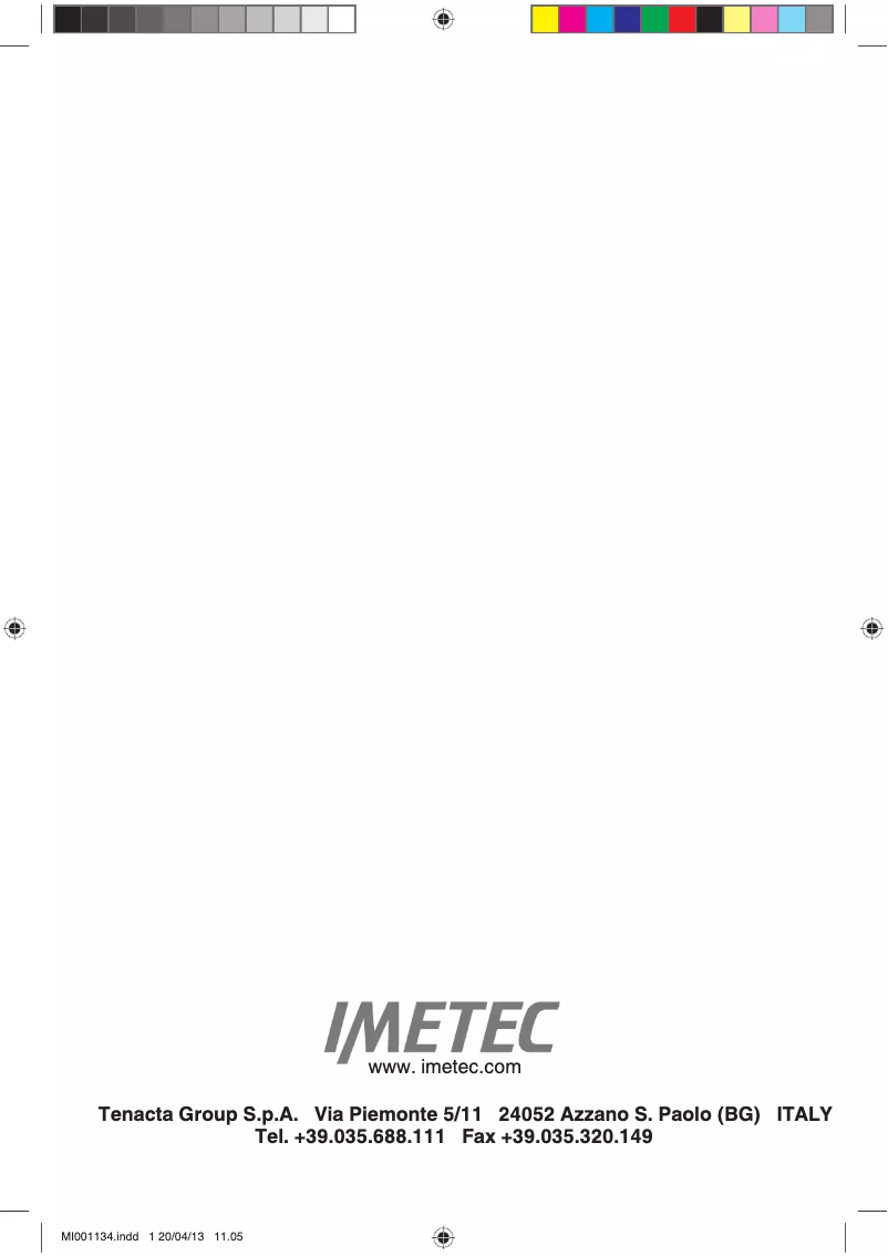 Page n°1 - Manuel utilisateur Imetec CFH-100