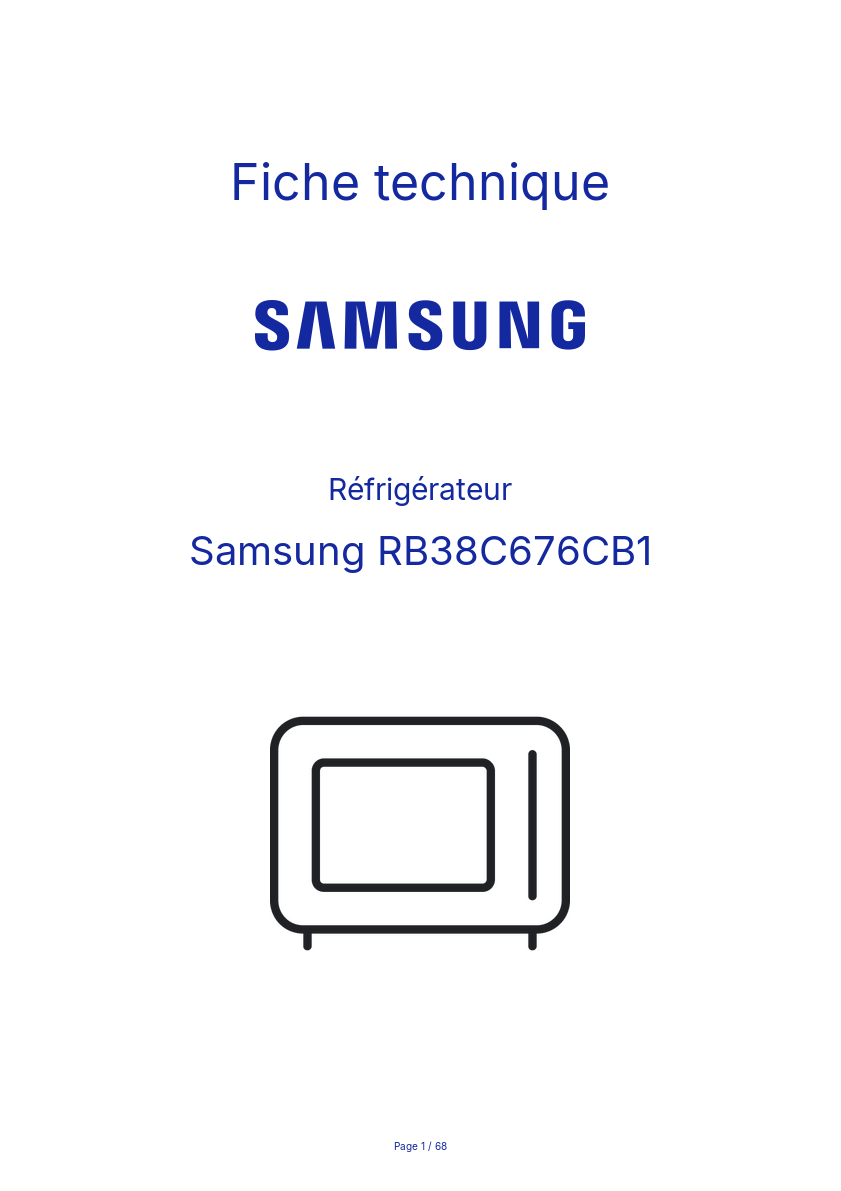 Image de la première page du manuel de l'appareil RB38C676CB1