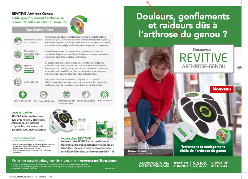 Image de la première page du manuel de l'appareil Circulation Booster Arthritis-Knee