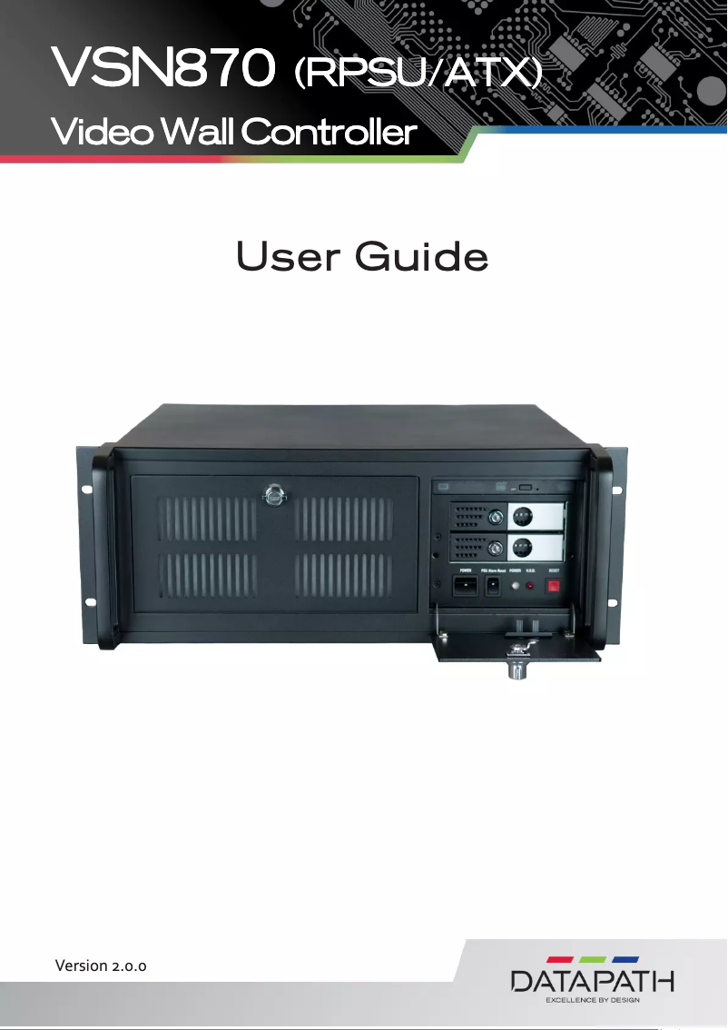 Page n°1 - Manuel utilisateur Datapath VSN870