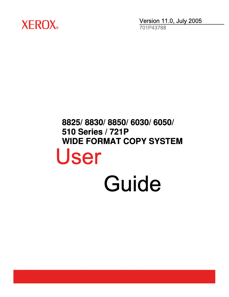 Page 1 de la notice Manuel utilisateur Xerox 8825