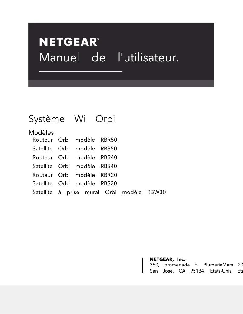 Page 1 de la notice Manuel utilisateur Netgear Orbi RBK40