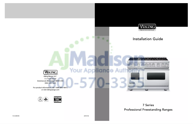 Page 1 de la notice Guide d'installation Viking VDR7486GGG