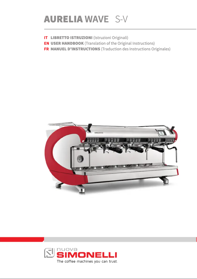 Page n°1 - Manuel utilisateur Nuova Simonelli Aurelia Wave Volumetric