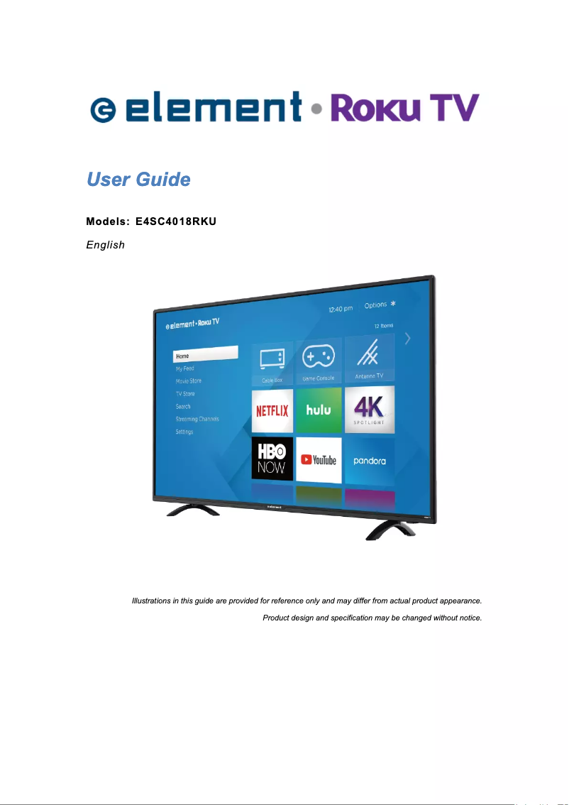 Page n°1 - Manuel utilisateur Element E4SC4018RKU