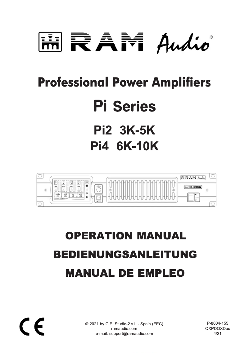 Page 1 de la notice Manuel utilisateur Ram Audio Pi2-3K D