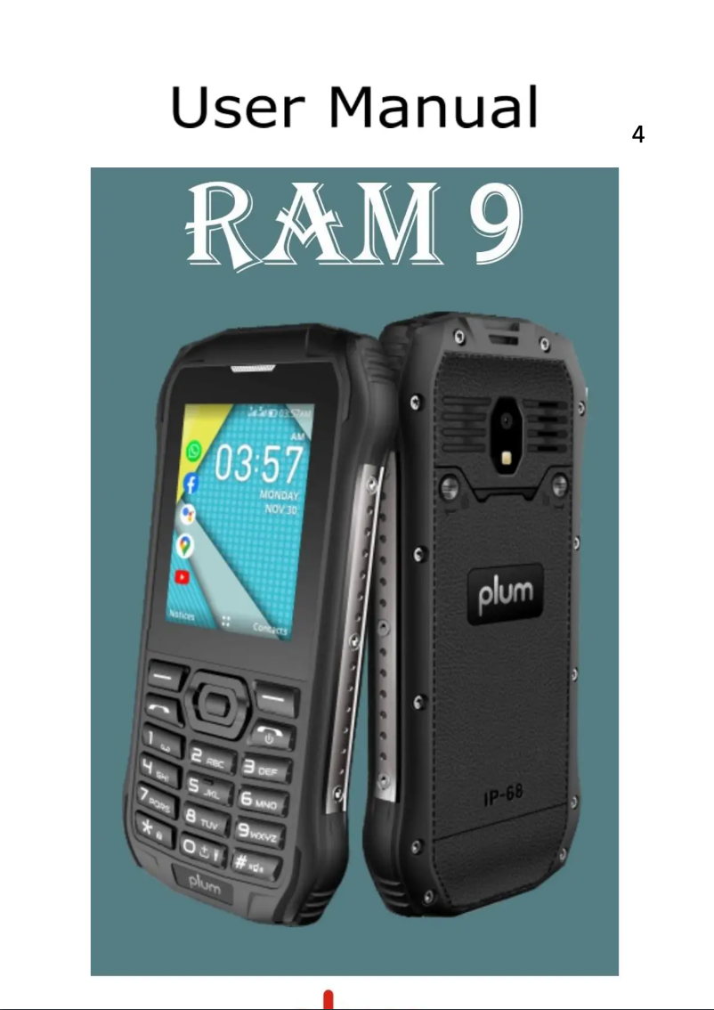 Page 1 de la notice Manuel utilisateur Plum Ram 9