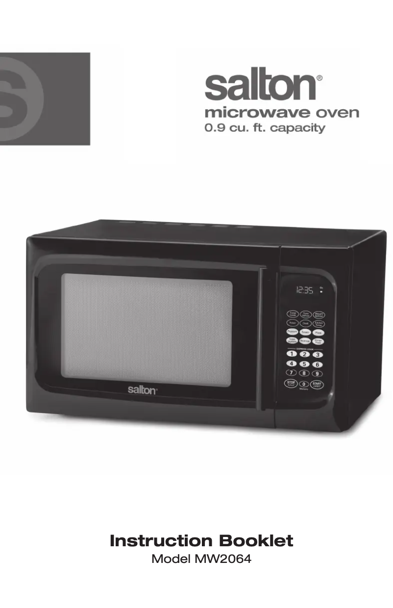 Page 1 of the manual User Manual Salton MW2064