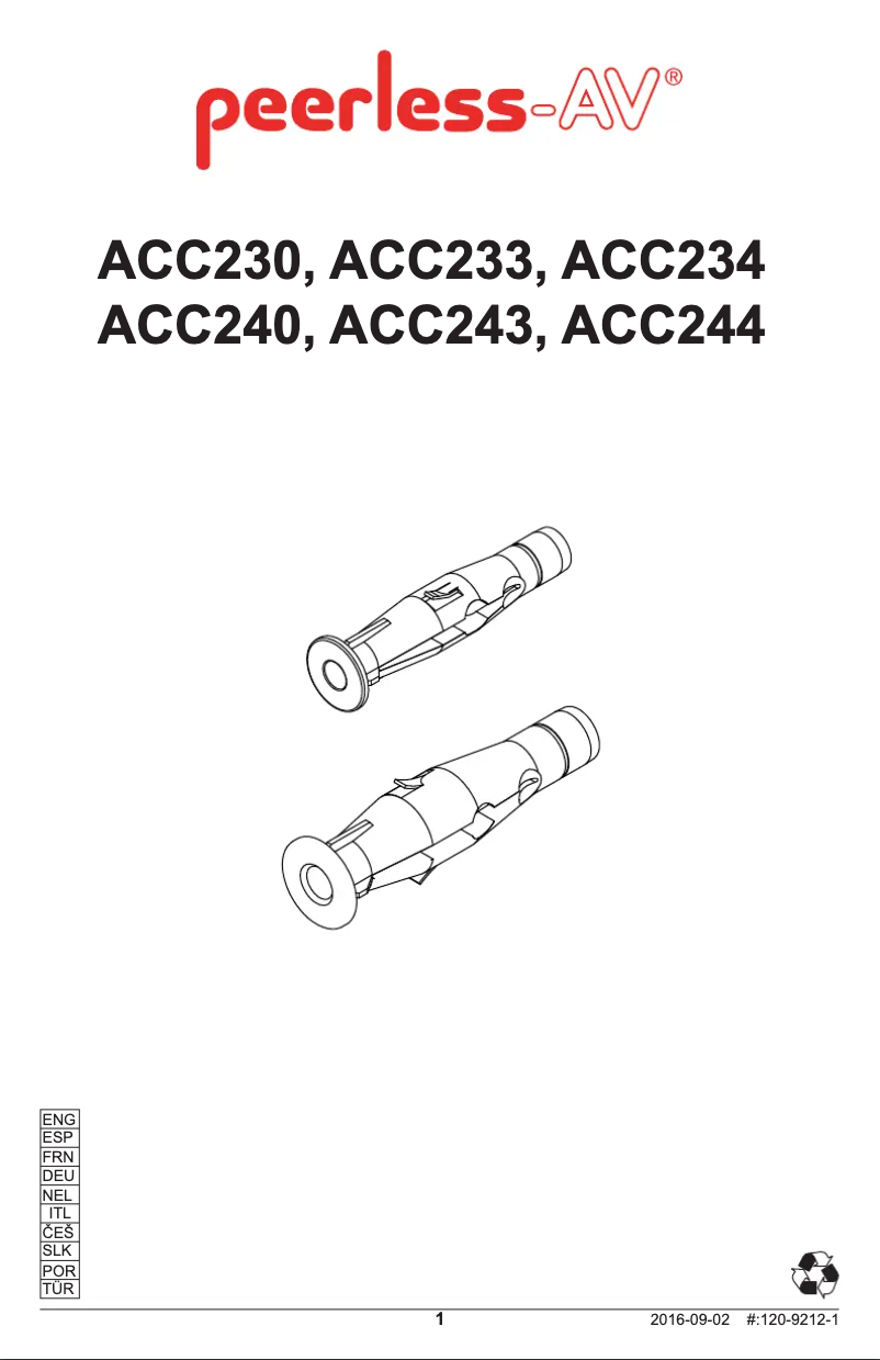 Page n°1 - Manuel utilisateur Peerless-AV ACC234