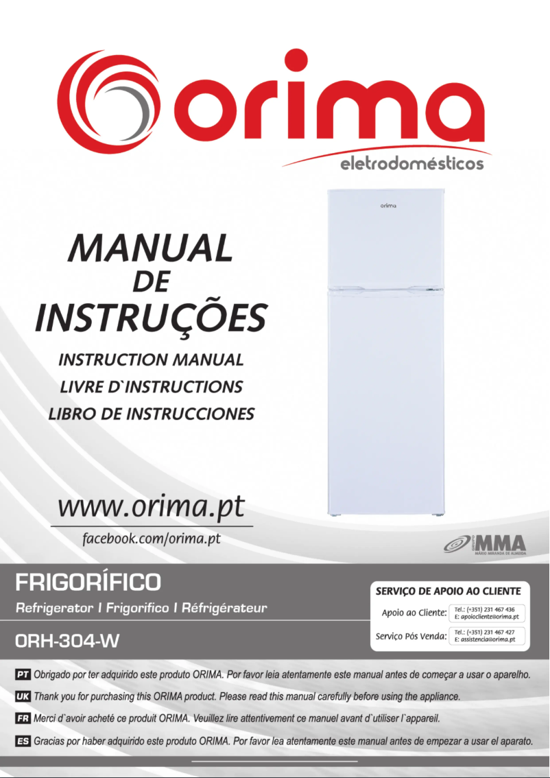 Page 1 de la notice Manuel utilisateur Orima ORH-304-W